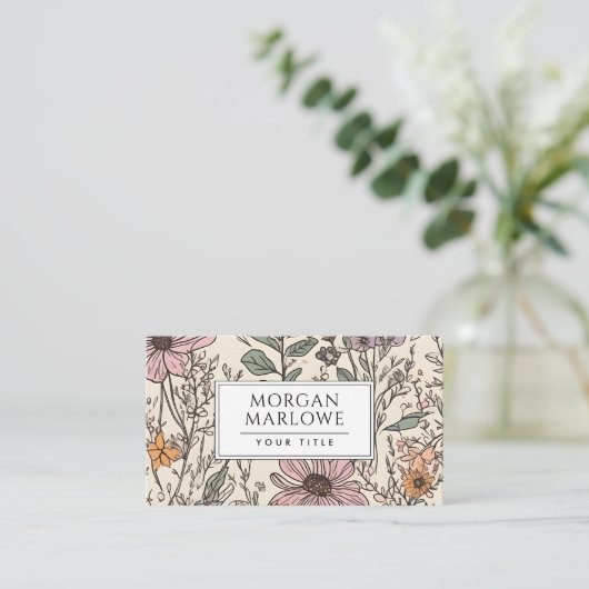 エレガント植物野草植物学フローラ 名刺 (スタンド正面)