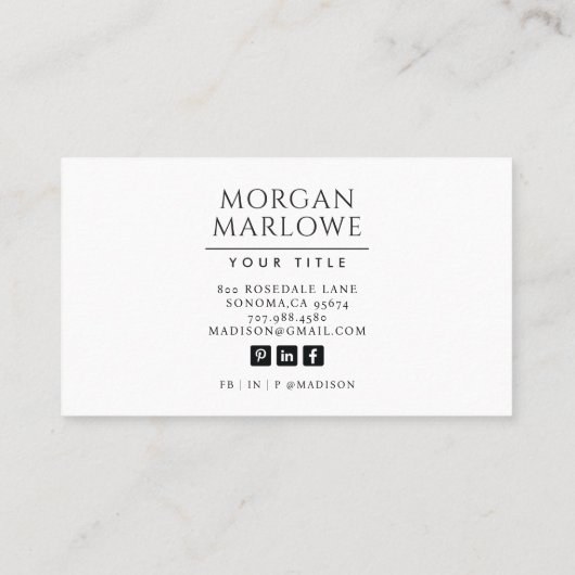 エレガント植物野草植物学フローラ 名刺 (裏面)