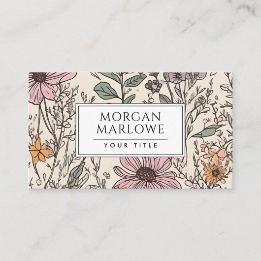 エレガント植物野草植物学フローラ 名刺 (正面)