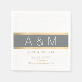 エレガント楽しいモノグラムの披露宴 スタンダードカクテルナプキン