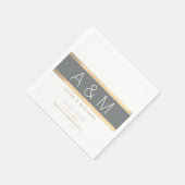 エレガント楽しいモノグラムの披露宴 スタンダードカクテルナプキン (角)