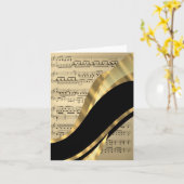 エレガント楽譜 カード (黄色い花)