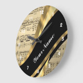 エレガント楽譜 ラージ壁時計 (傾斜)