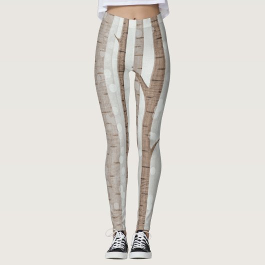 エレガント樺の木ツリーズフォレストアクリル工芸品 | レギンス (正面)