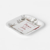 エレガント正方形パーティー水彩花 ペーパープレート (傾斜あり)