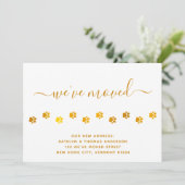 エレガント歩くポー金ゴールドのパーソナライズ移動 案内状 (スタンド正面)