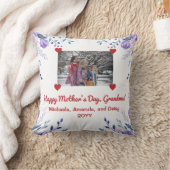 エレガント母の日おばあちゃんの写真フローラ クッション (ブランケット)