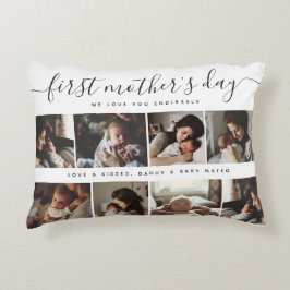 エレガント母の日の写真カスタムコラージュ アクセントクッション