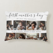 エレガント母の日の写真カスタムコラージュ アクセントクッション (裏面)