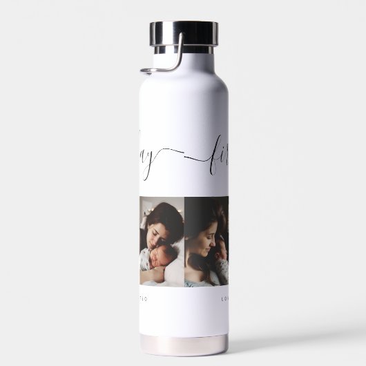 エレガント母の日の写真カスタムコラージュ ウォーターボトル (右面)