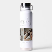 エレガント母の日の写真カスタムコラージュ ウォーターボトル (背面)