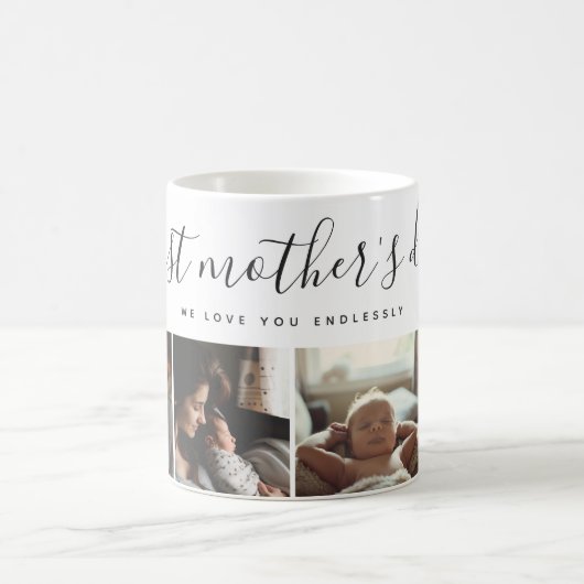 エレガント母の日の写真カスタムコラージュ コーヒーマグカップ (中央)