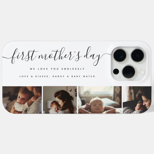 エレガント母の日の写真カスタムコラージュ Case-Mate iPhoneケース (裏面 (横))