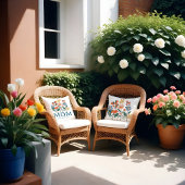 エレガント母フローラ花パーソナライズされた クッション