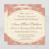 エレガント母60番目の誕生日ヴィンテージパーティー 招待状 (正面/裏面)