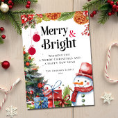 エレガント水の色とメリー明るいクリスマス シーズンカード