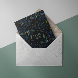 エレガント水の色の枝サンキューカード シーズンカード