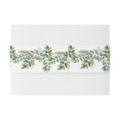 エレガント水の色の緑葉の素朴結婚の 招待状ベリーバンド (裏面例)