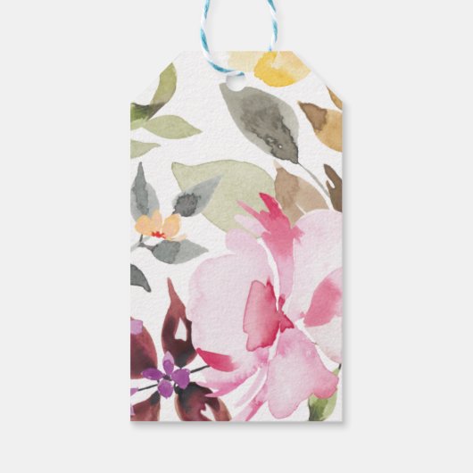 エレガント水の色の美結婚しい ギフトタグ (裏面)