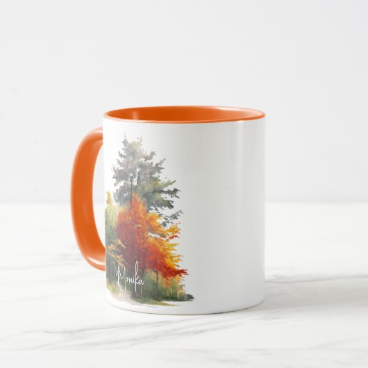 エレガント水カラフル色の木 マグカップ (正面左)