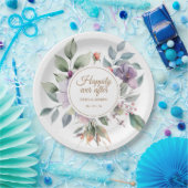 エレガント水カラーフローラ結婚 ペーパープレート (パーティー)