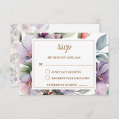エレガント水カラーフローラ結婚 出欠カード (正面/裏面)