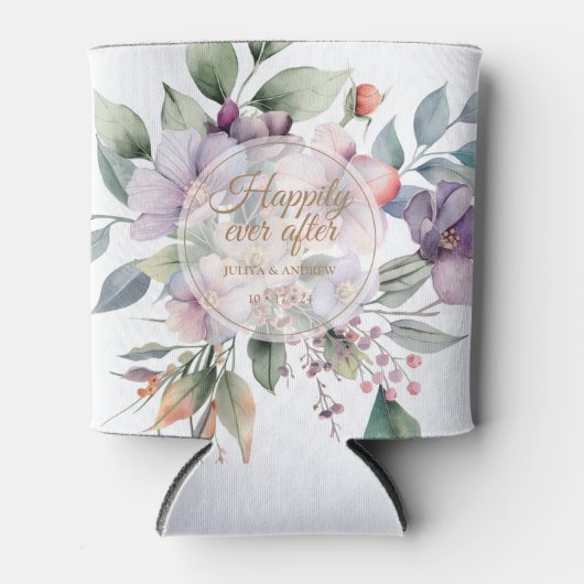 エレガント水カラーフローラ結婚 缶クーラー (正面)