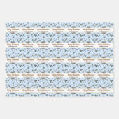 エレガント水パーソナライズされた色クリスマスフローラ ラッピングペーパーシート (正面)