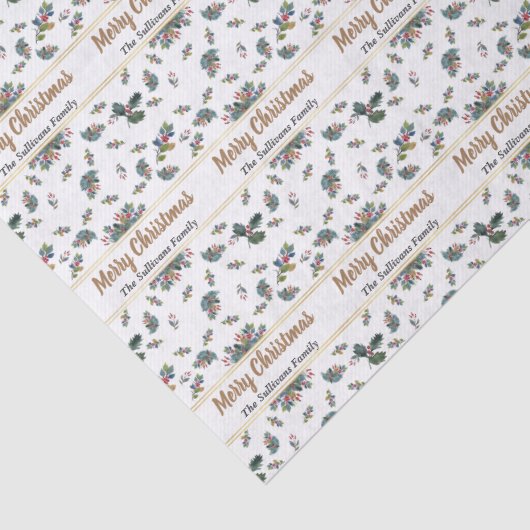 エレガント水パーソナライズされた色クリスマスフローラ 薄葉紙 (詳細)
