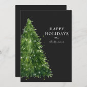 エレガント水ミニマル色クリスマスツリーの休日 (正面/裏面)