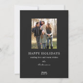 エレガント水ミニマル色クリスマスツリーの休日 シーズンカード (裏面)