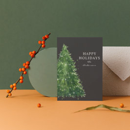 エレガント水ミニマル色クリスマスツリーの休日 シーズンカード