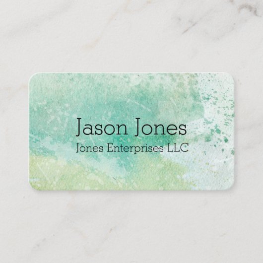 エレガント水モダン色デザイン 名刺 (正面)