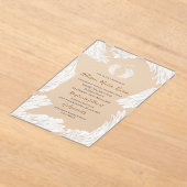 エレガント水モダン色ベージュウイングスアン招待 アクリル招待状 (レイダウン)