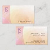 エレガント水モダン色モノグラムシンプル 名刺 (正面/裏面)