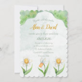 エレガント水仙結婚式招待状 招待状 (正面)