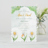 エレガント水仙結婚式招待状 招待状 (スタンド正面)