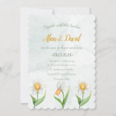 エレガント水仙結婚式招待状 招待状 (正面)