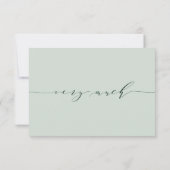 エレガント水彩の緑の葉サンキューカード サンキューカード (裏面)