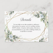 エレガント水彩ほこりっぽい青い葉詳細 エンクロージャーカード (正面)