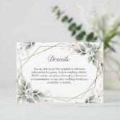 エレガント水彩ほこりっぽい青い葉詳細 エンクロージャーカード (スタンド正面)