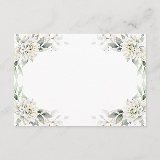 エレガント水彩ほこりっぽい青い葉詳細 エンクロージャーカード (裏面)