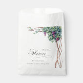 エレガント水彩グレープフィン葉ブライダルシャワー フェイバーバッグ (正面)