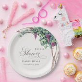 エレガント水彩グレープフィン葉ブライダルシャワー ペーパープレート (パーティー)