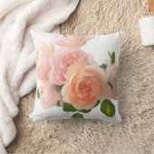 エレガント水彩バラ花フローラテンプレート クッション (ブランケット)