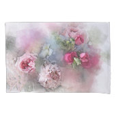 エレガント水彩バラ花フローラテンプレート 枕カバー (正面)
