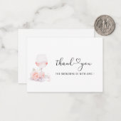 エレガント水彩ピンクフローラブライダルシャワー ノートカード (正面/裏面インサイチュ)