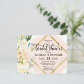 エレガント水彩ピンクフローラブライダルシャワー ポストカード (スタンド正面)