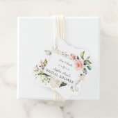 エレガント水彩ピンク赤面フローラブライダルシャワー フェイバータグ (インサイチュ)