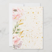 エレガント水彩ピンク&金ゴールド40歳の誕生日パーティー 招待状 (裏面)